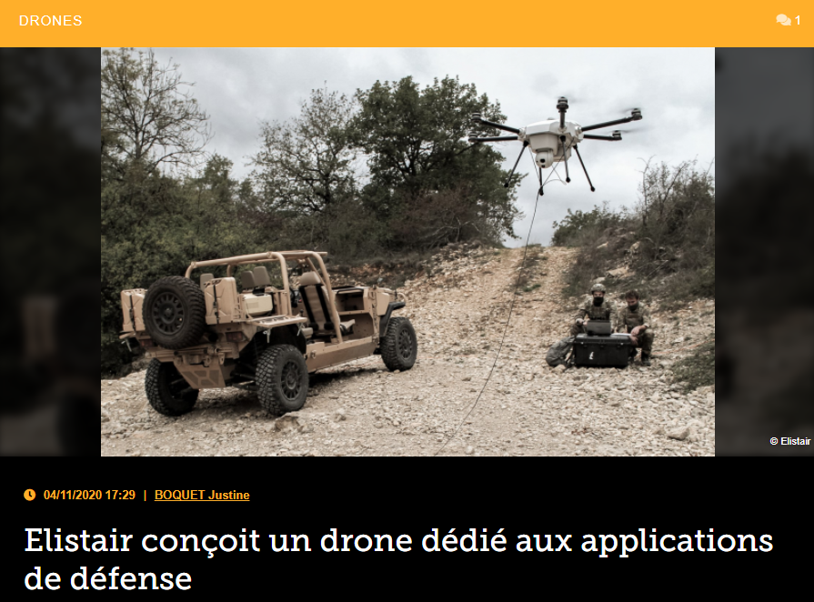 Elistair conçoit un drone dédié aux applications de défense