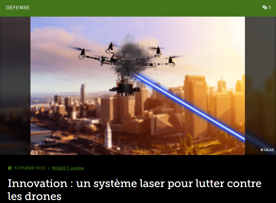 Innovation : un système laser pour lutter contre les drones