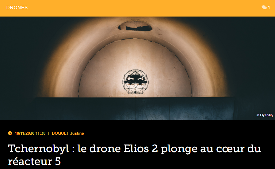 Tchernobyl : le drone Elios 2 plonge au cœur du réacteur 5